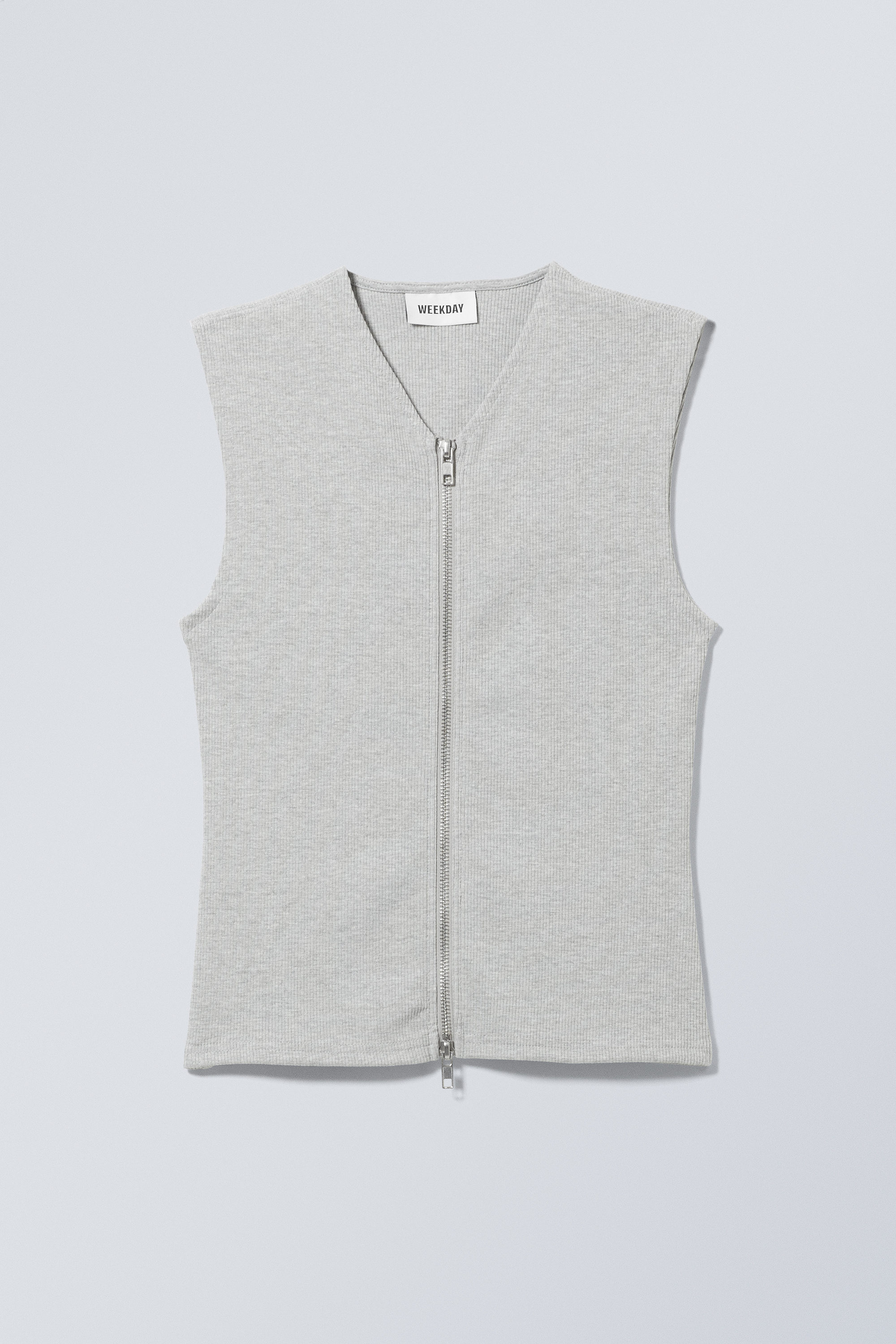 let tight zip vest - Dusty Grey | Weekday DK