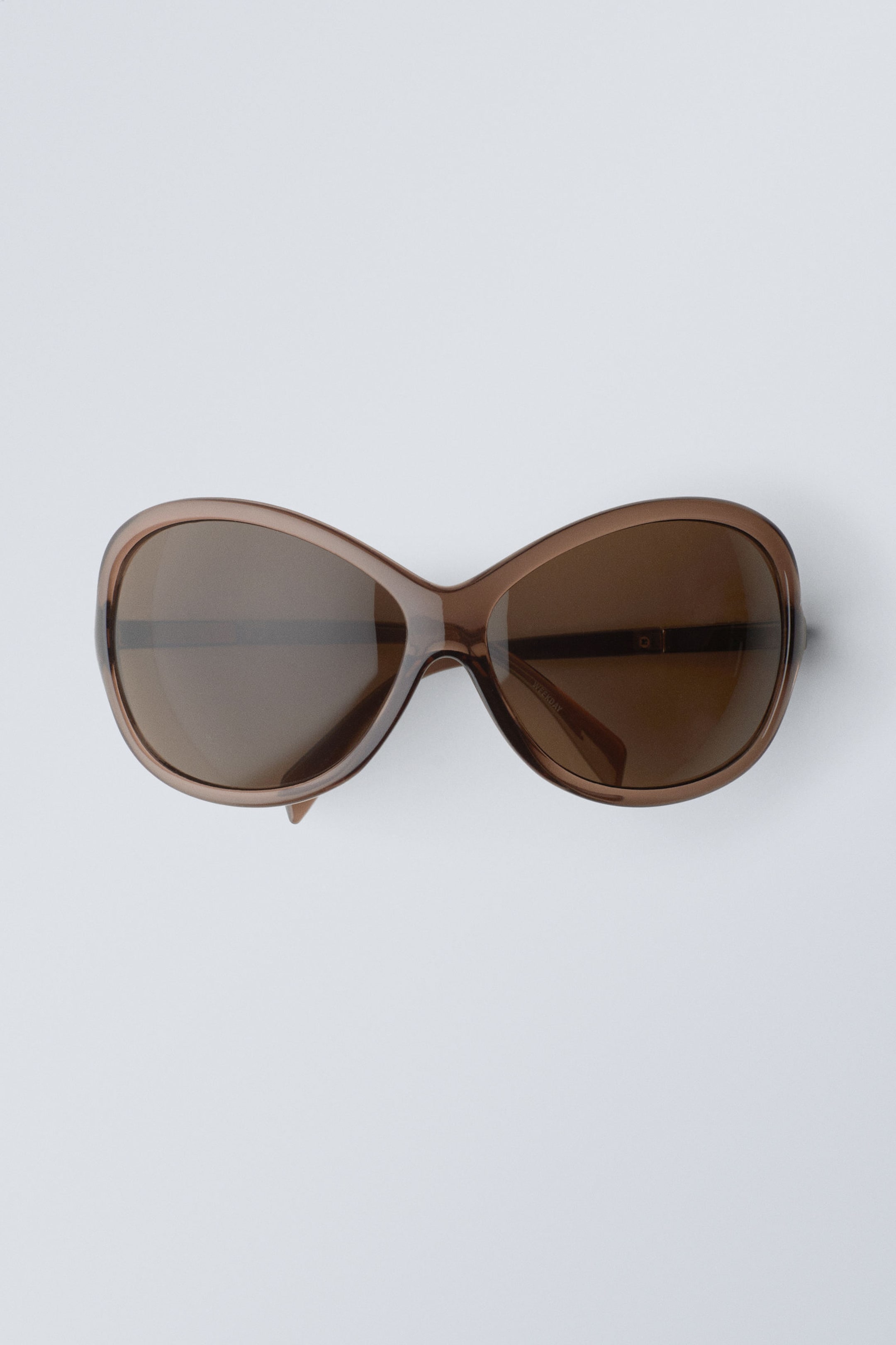 Dark Brown - Oversized Sunglasses - 0