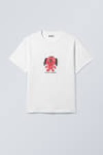 White - Pink Puppy - Boxy Graphic Printed T-Shirt - 3