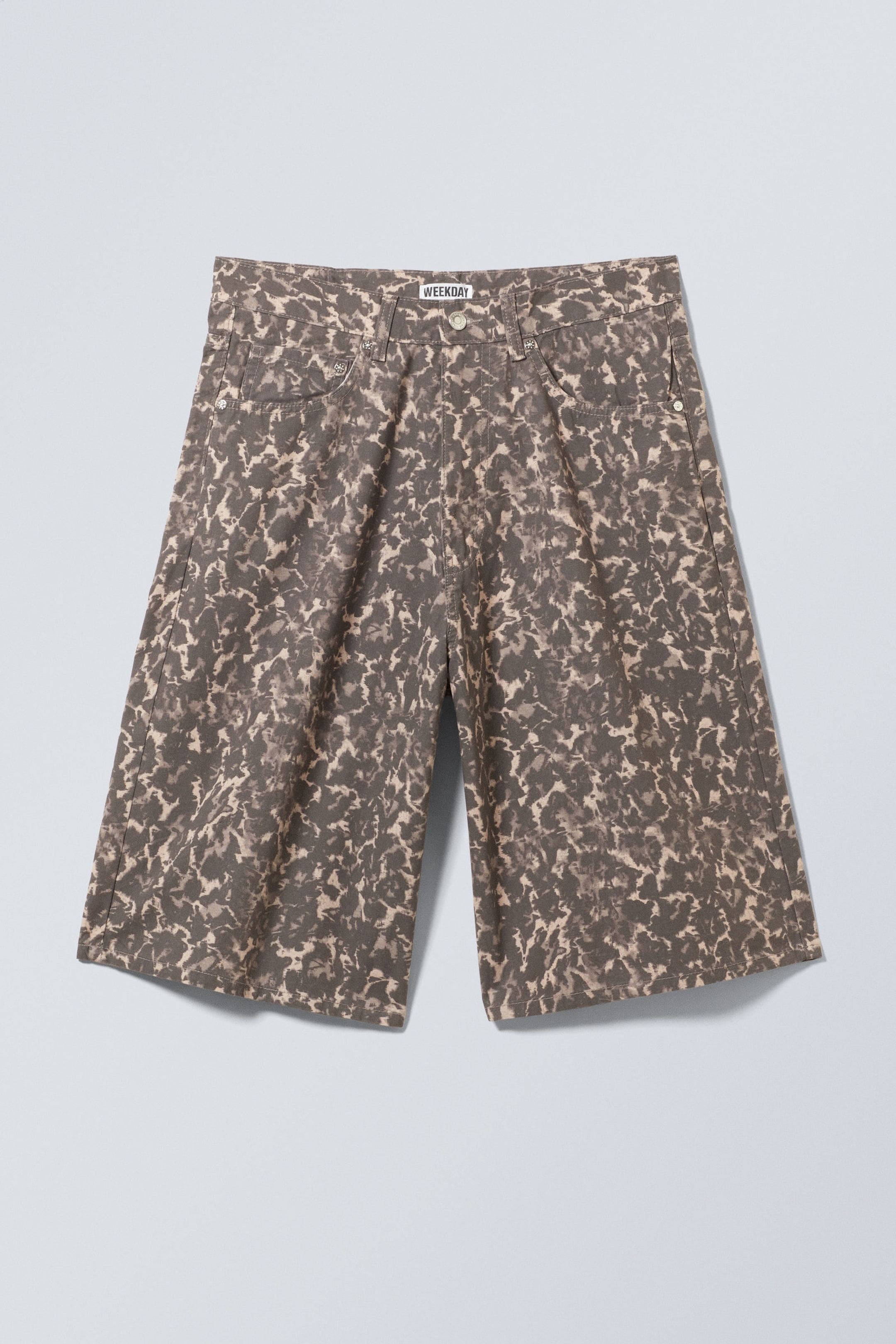 Leopard Print - Astro Loose Baggy Printed Cotton Twill Shorts - 11