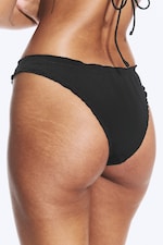 Svart - Bikiniunderdel med volanger - 2