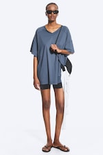 Dunkelblau - Relaxtes Sport-T-Shirt - 0