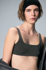 Washed Black - Washed Scooped Soft Bra - 0