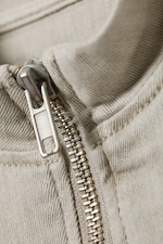 Light Beige - GENEVIEVE SLIM STRUCTURED COTTON ZIP JACKET - 5