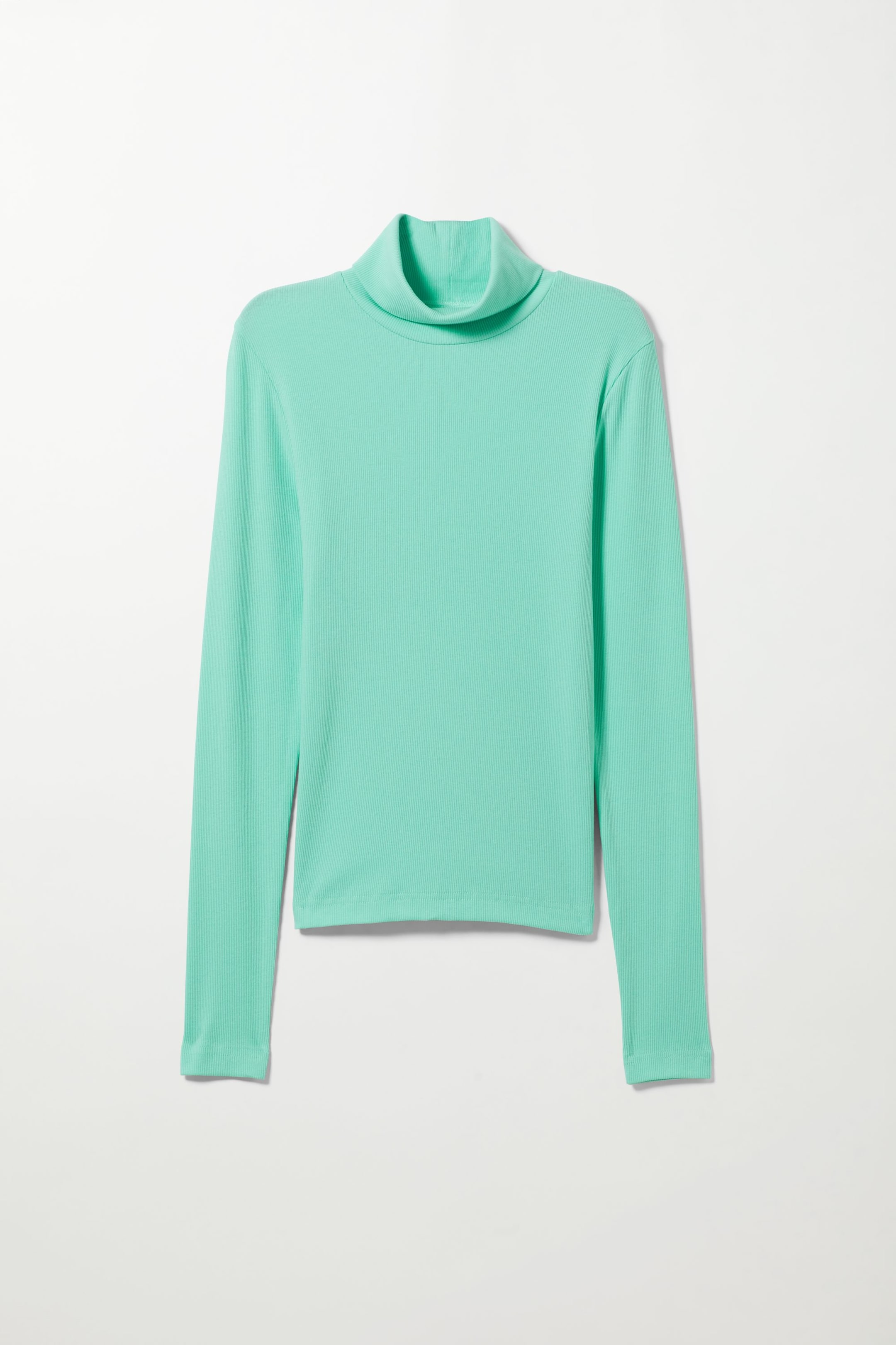 Turquoise - Gerippter Rollkragenpullover Verena - 0