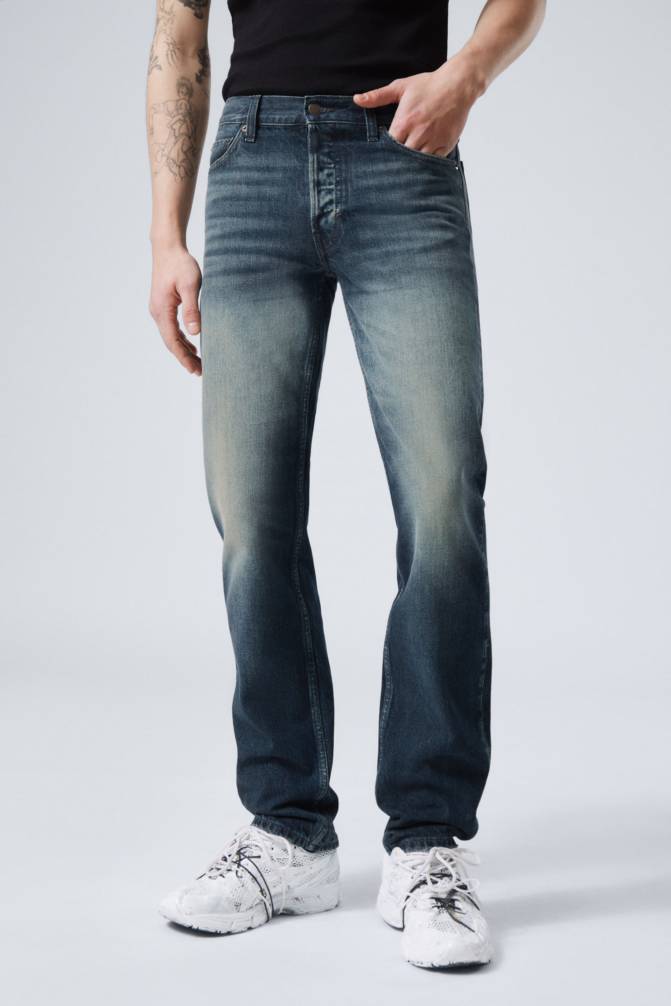 Deep Cyan - Medium Blue - Klean Regular Straight Leg Jeans - 2
