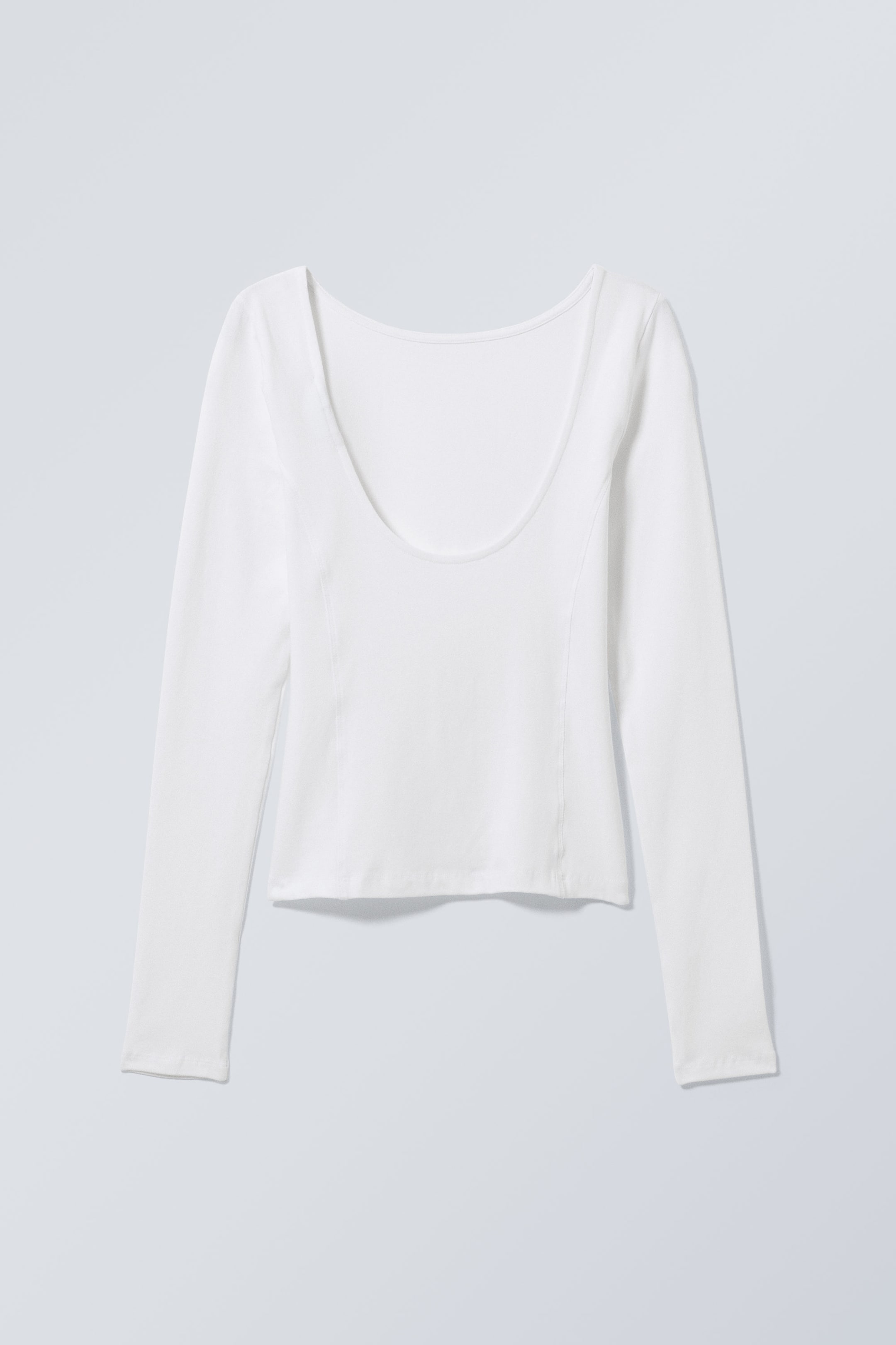 White - Deep Back Long Sleeve - 1