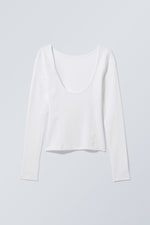 White - Deep Back Long Sleeve - 1