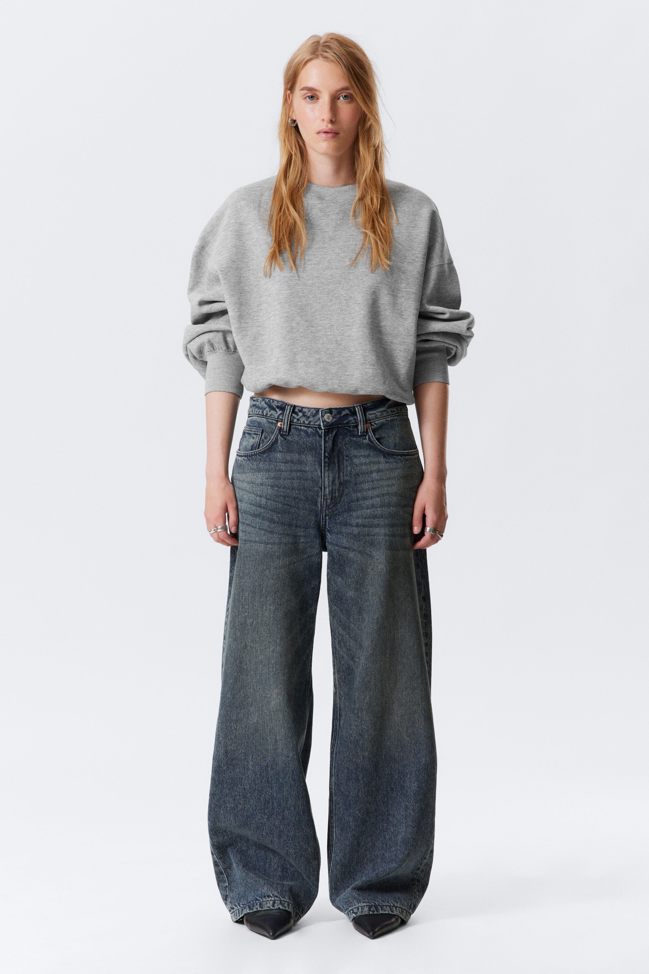 Pandora Blue - Dark Blue - Missy Low Rise Loose Straight Leg Jeans - 1