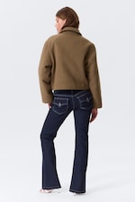 Mattes Braun - Kurze, kastige Zip-Jacke - 7