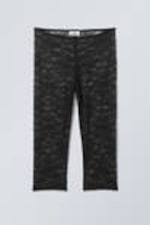 Schwarz - Caprihose aus Spitze - 0