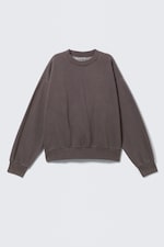 Gewaschenes Dunkelbraun - Sweatshirt mit lockerer Passform - 4