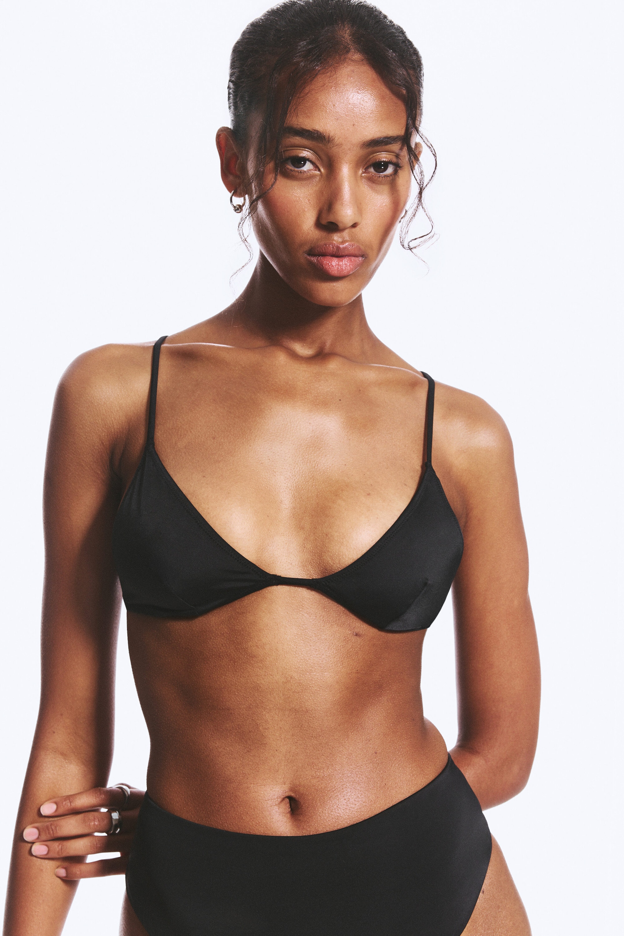 Noir - Haut de bikini triangle dos nageur - 2