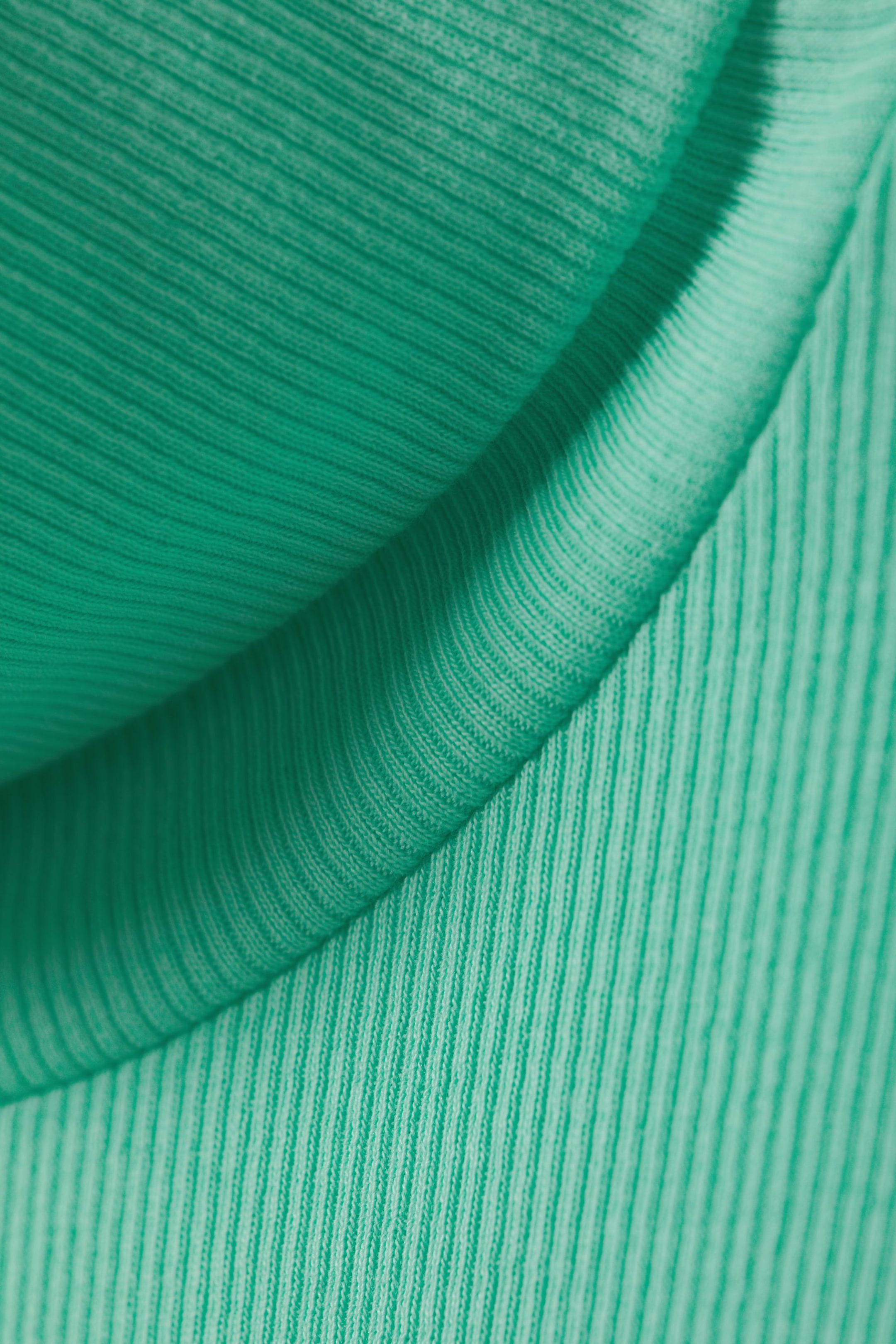 Turquoise - Gerippter Rollkragenpullover Verena - 1