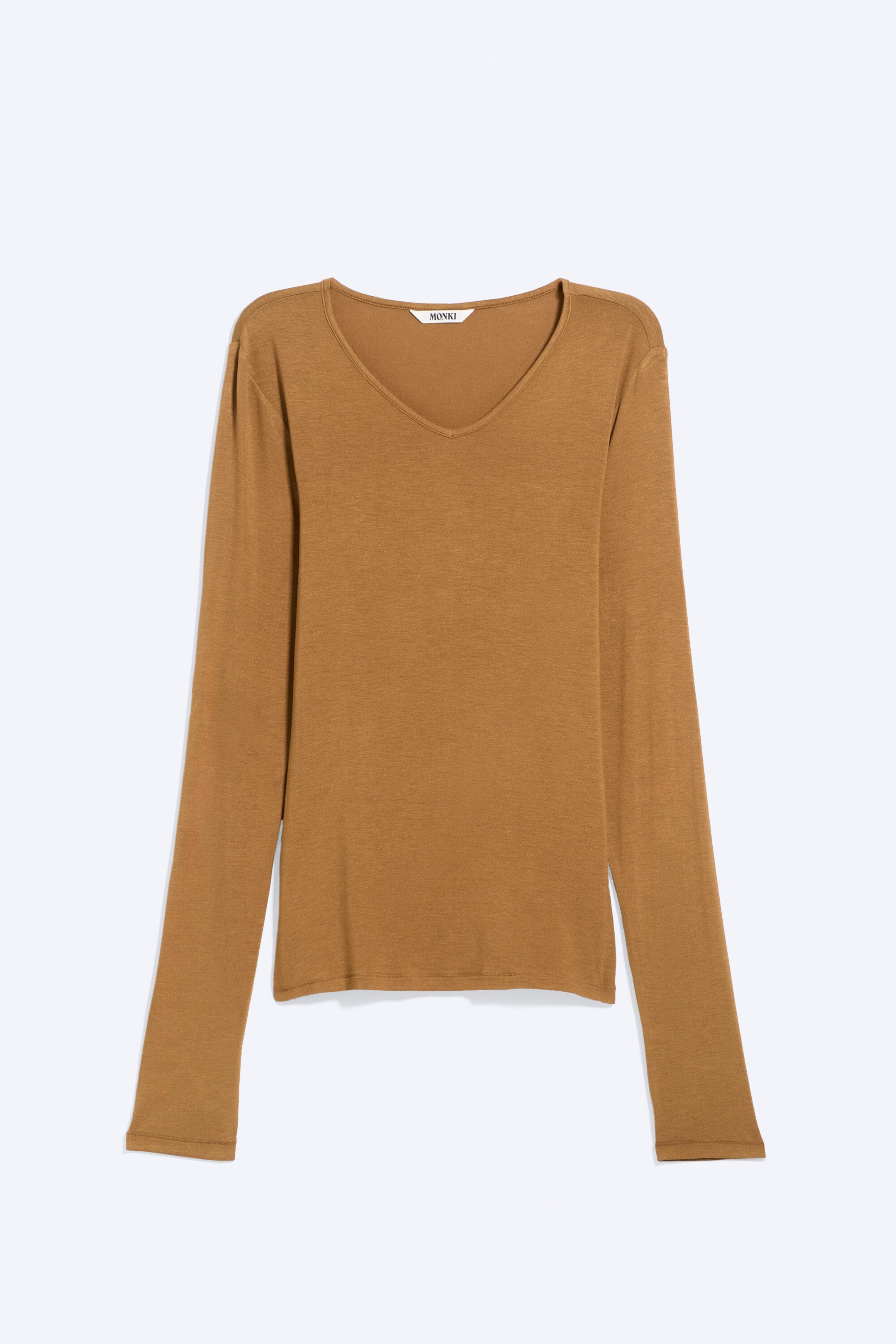 Dusty Brown - Anti-plunge V-neck top - 3