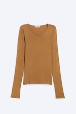 Dusty Brown - Anti-plunge V-neck top - 3