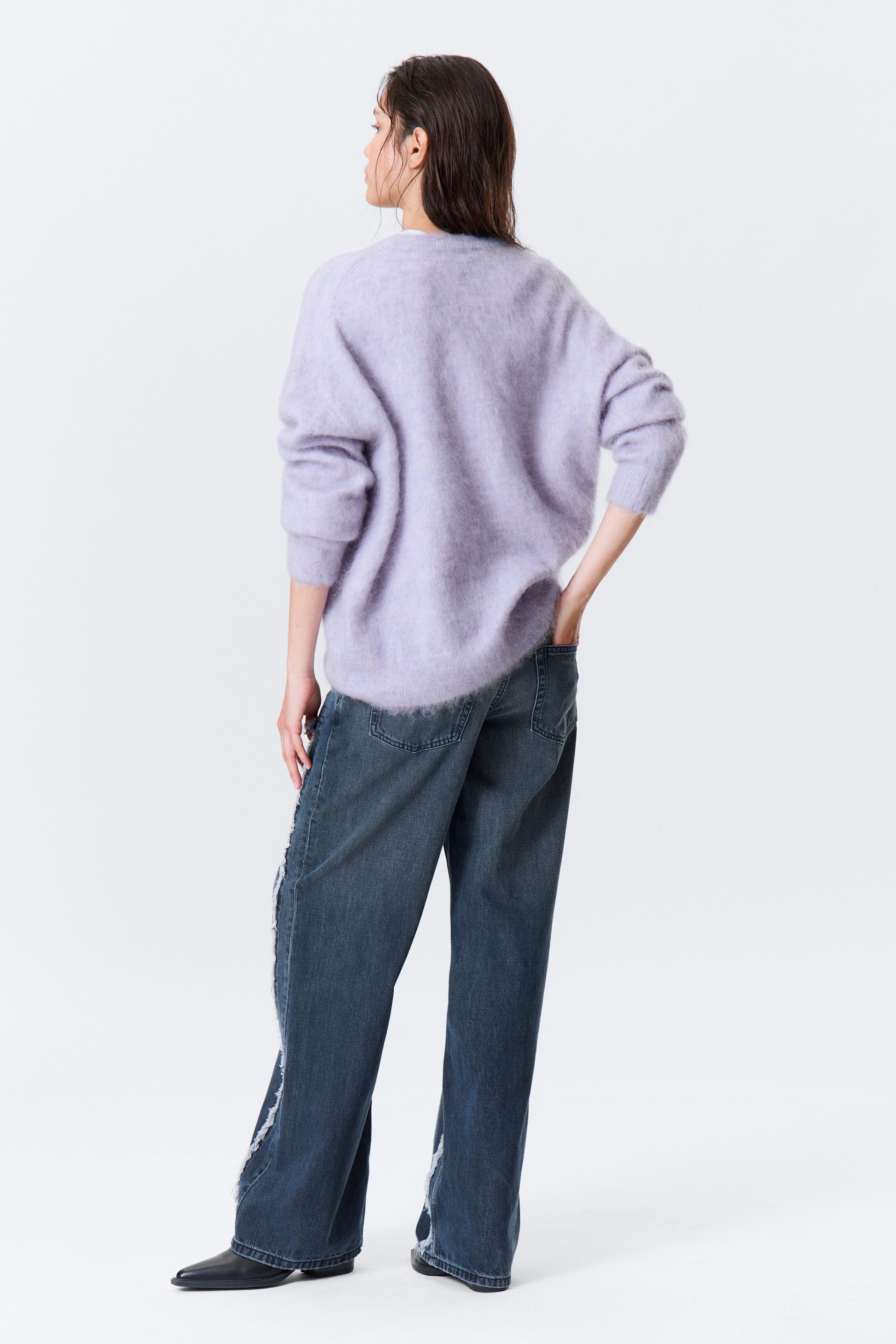 Ingrandisci l'immagine: Oversized Knitted Mohair Blend Sweater - Light Purple Melange - DONNA | H&M CH 4