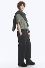 Used Black - Weite Sweatpants aus schwerem Baumwoll-Frottee - 2