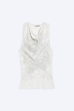 White - Horse Print - Linne med grafiskt tryck - 0