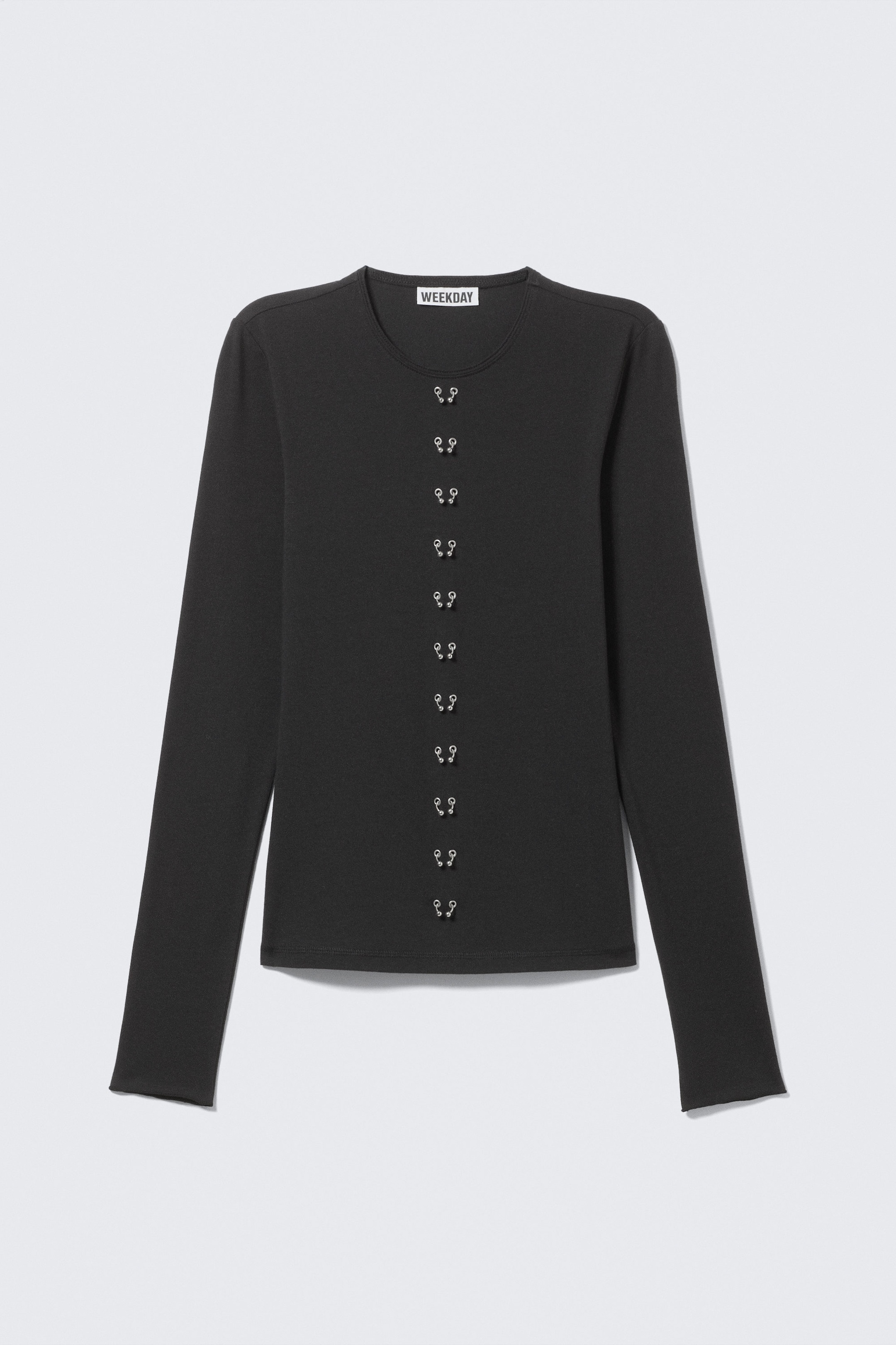 Black - Pierced Long-Sleeved Top - 4