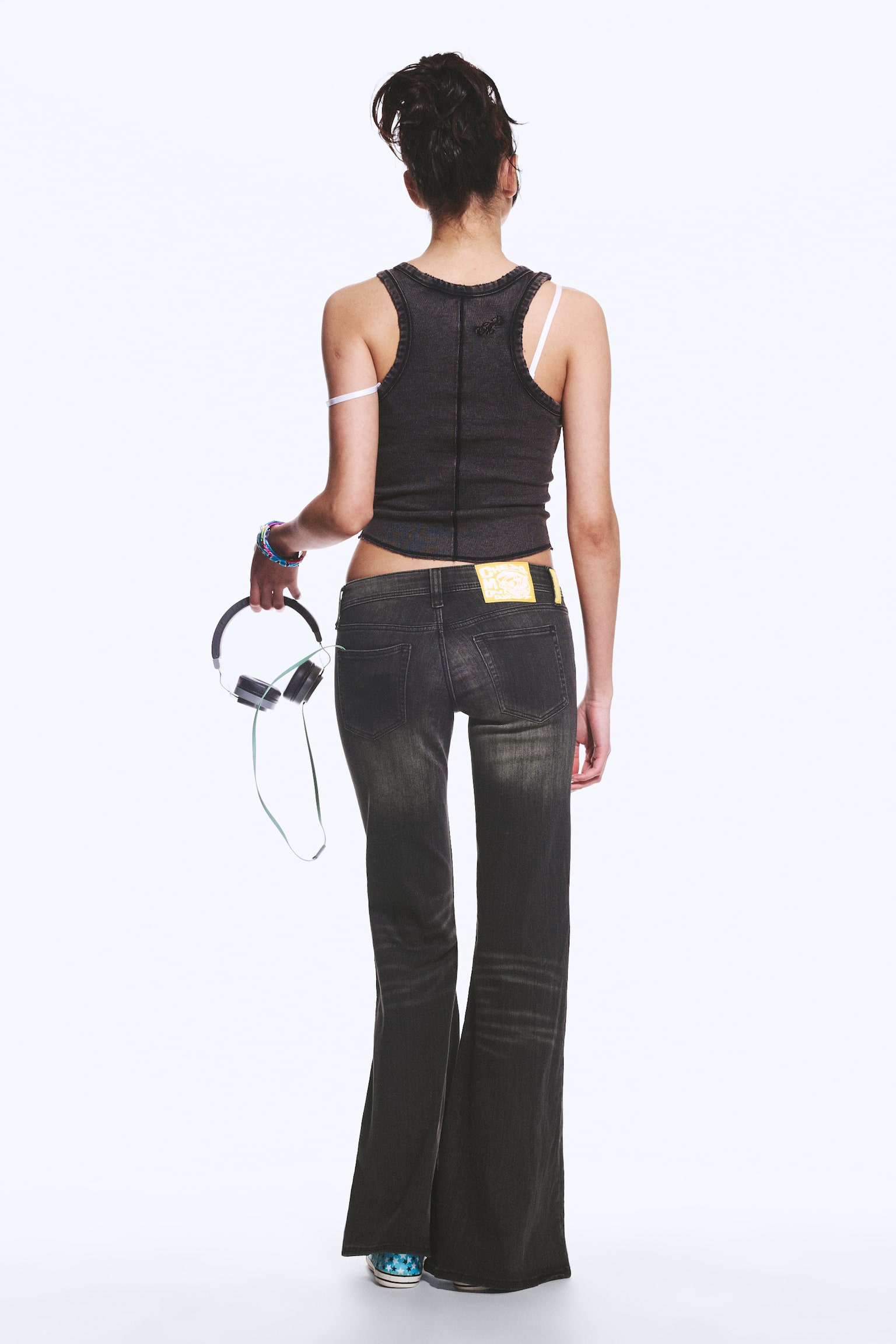 Jeans skinny FLARE LOW a zampa - Mustard Black - Nero - 3