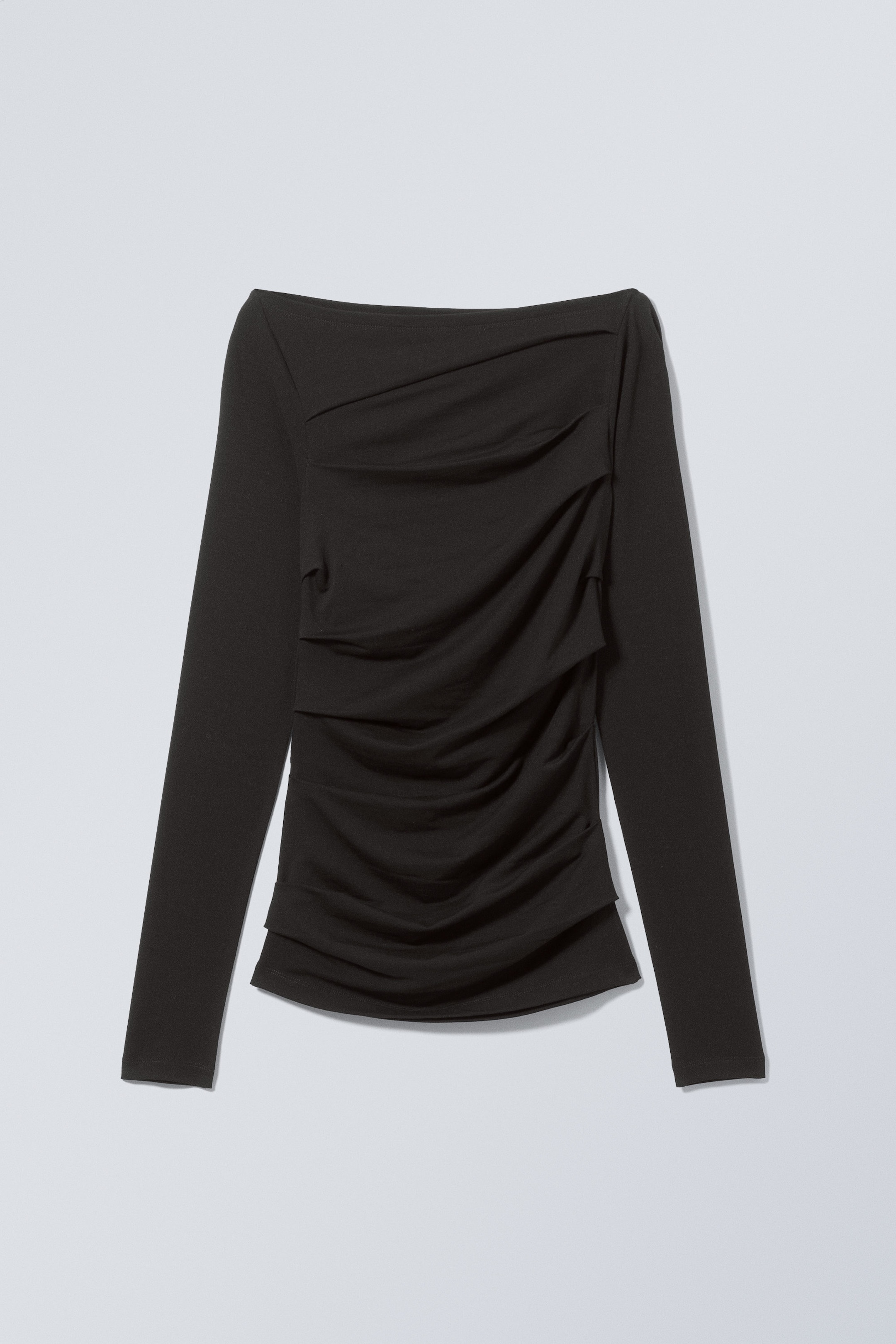 Black - Jwan Drape Longsleeve Top - 0