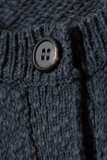 Dark Navy Blue - Knitted Single-Breasted Vest - 1