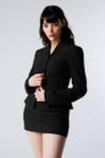 Schwarz - Schmaler einreihiger Blazer - 0