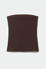Dark brown - Tania Rib Tube Top - 0