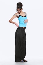 Black Rinse – svart - Dunno unisex løs Barrel-jeans med lavt liv - 5