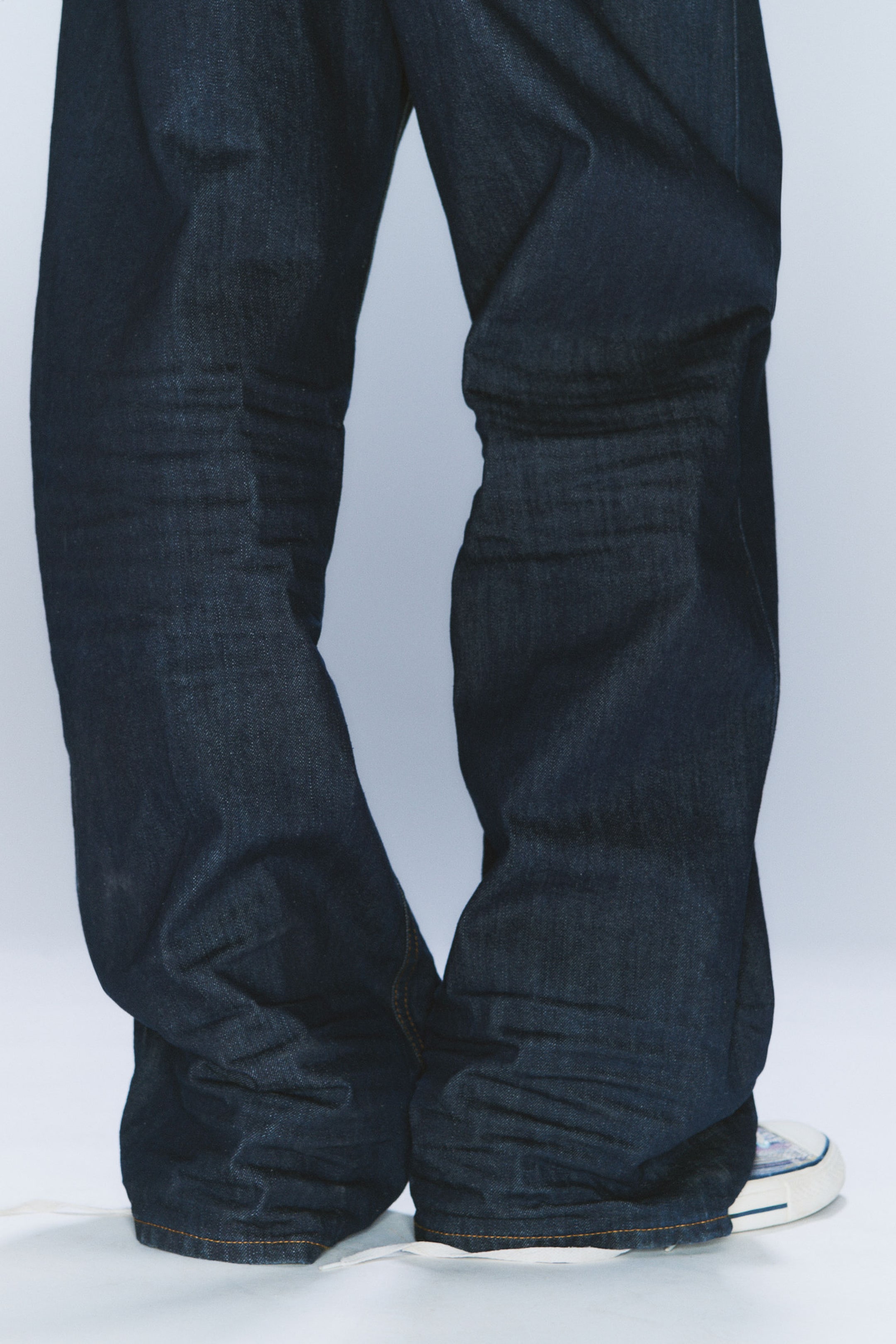 Blå - Looser Regular Waist Loose Straight Jeans - 3