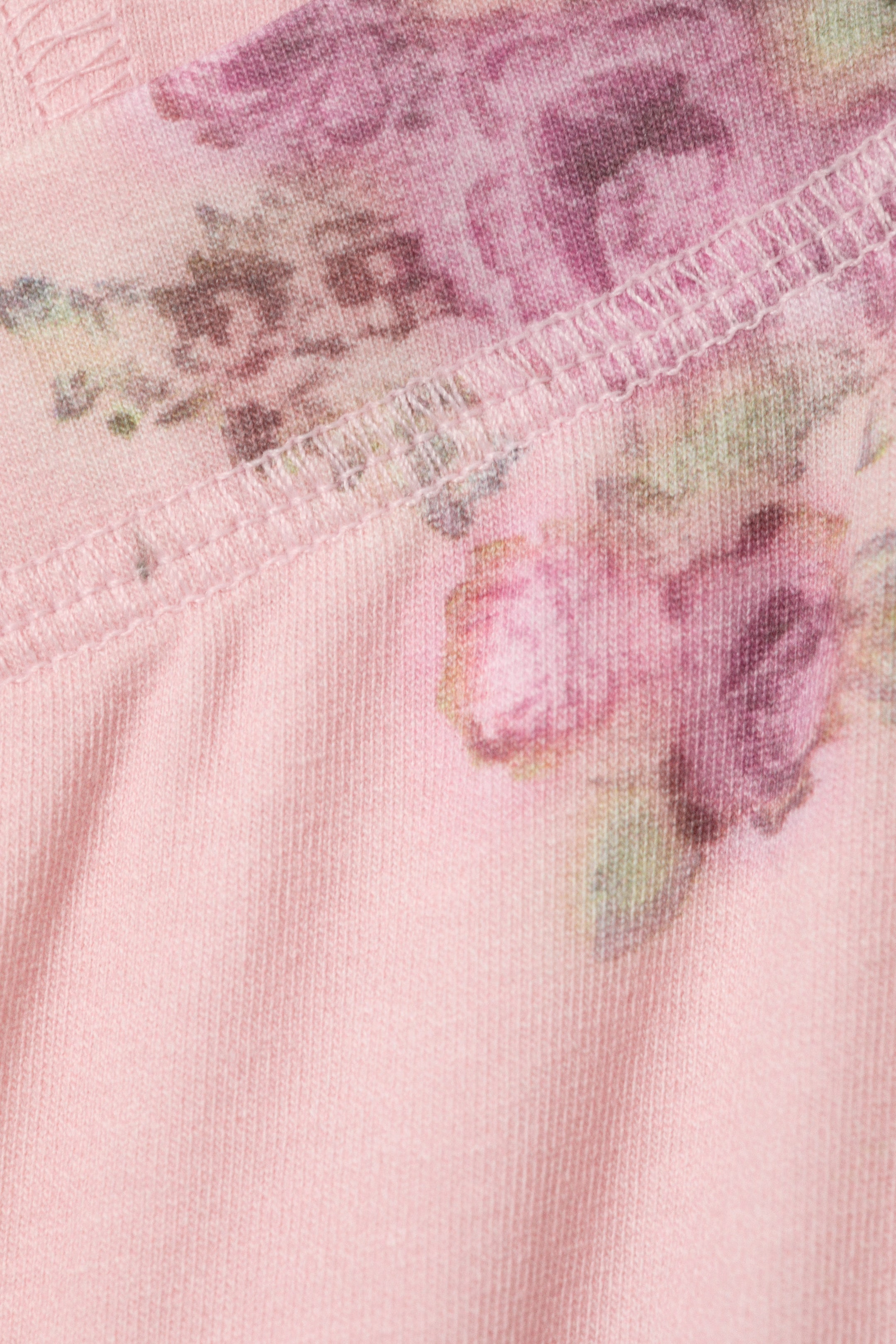 Light Pink - Floral - Soft Mid Rise Capri Leggings - 2