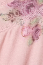 Light Pink - Floral - Soft Mid Rise Capri Leggings - 1