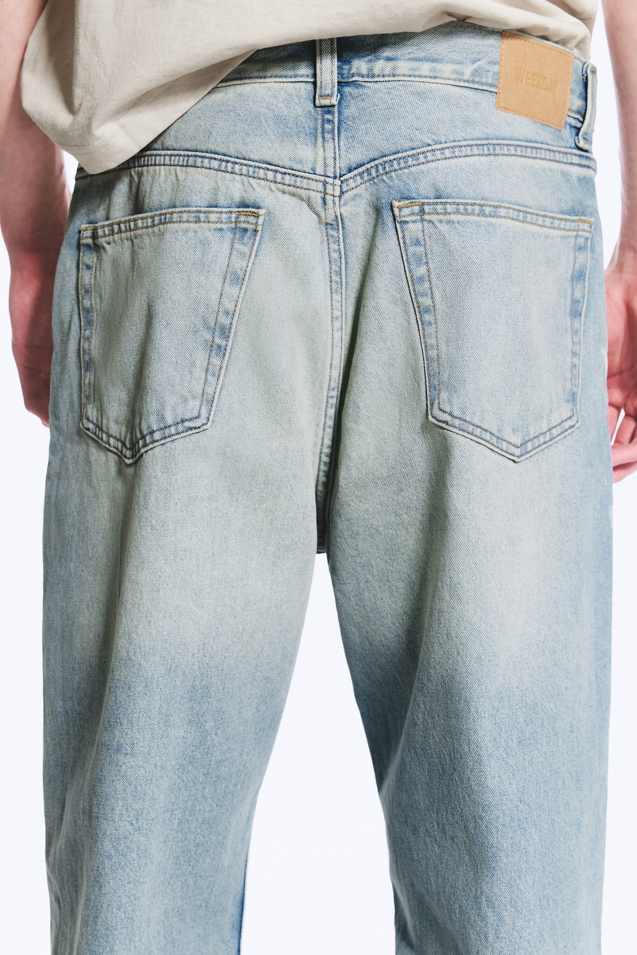 Port Blue - Light Blue - Galaxy Mid Rise Loose Straight Jeans - 4