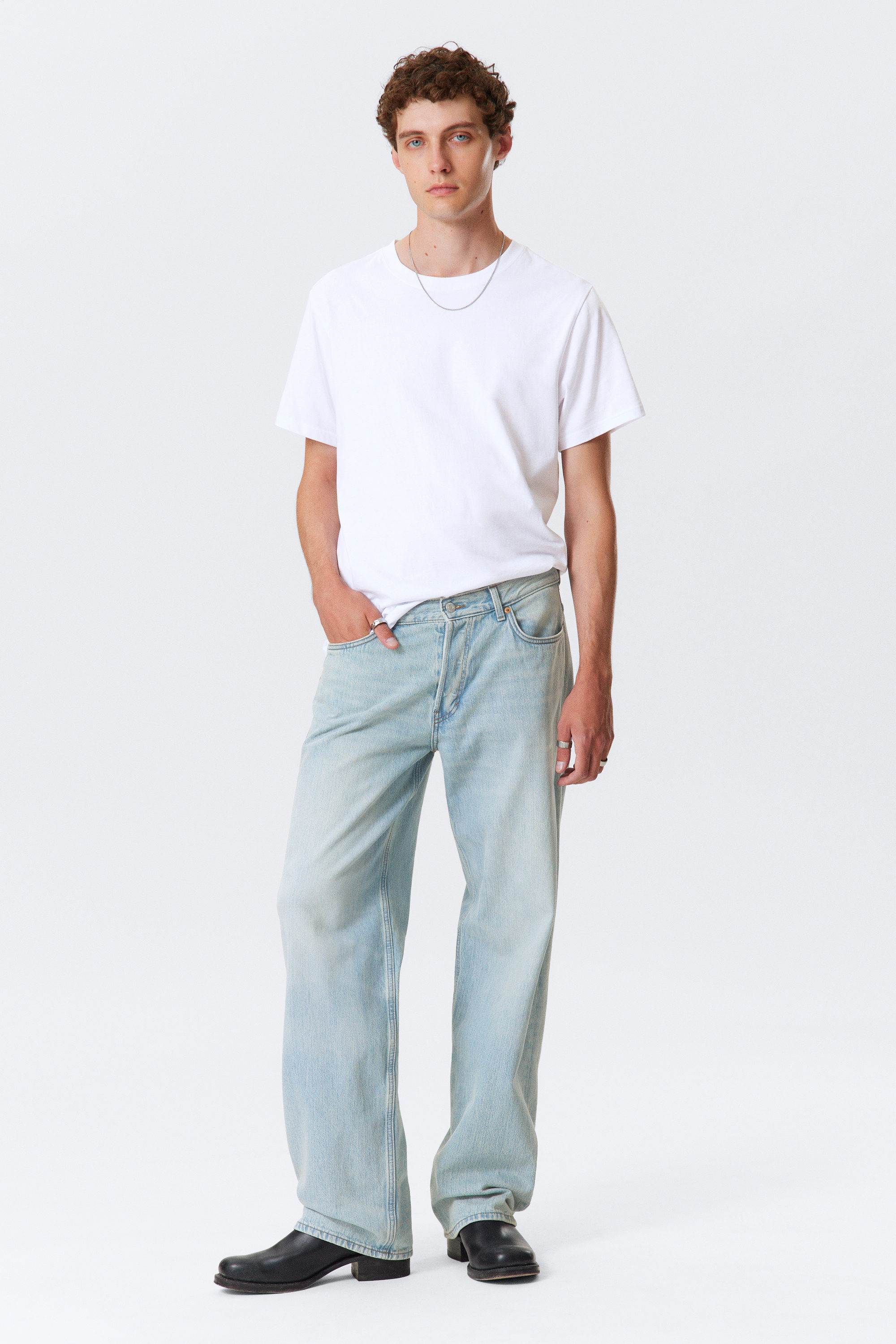 Aeon Blue - Light Blue - Sphere Low Rise Loose Straight Leg Jeans - 1