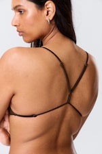 Marron foncé - Haut de bikini triangle dos nageur - 2