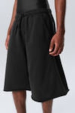 Dunkelgrau verwaschen - Lockere knielange Jersey-Shorts - 4