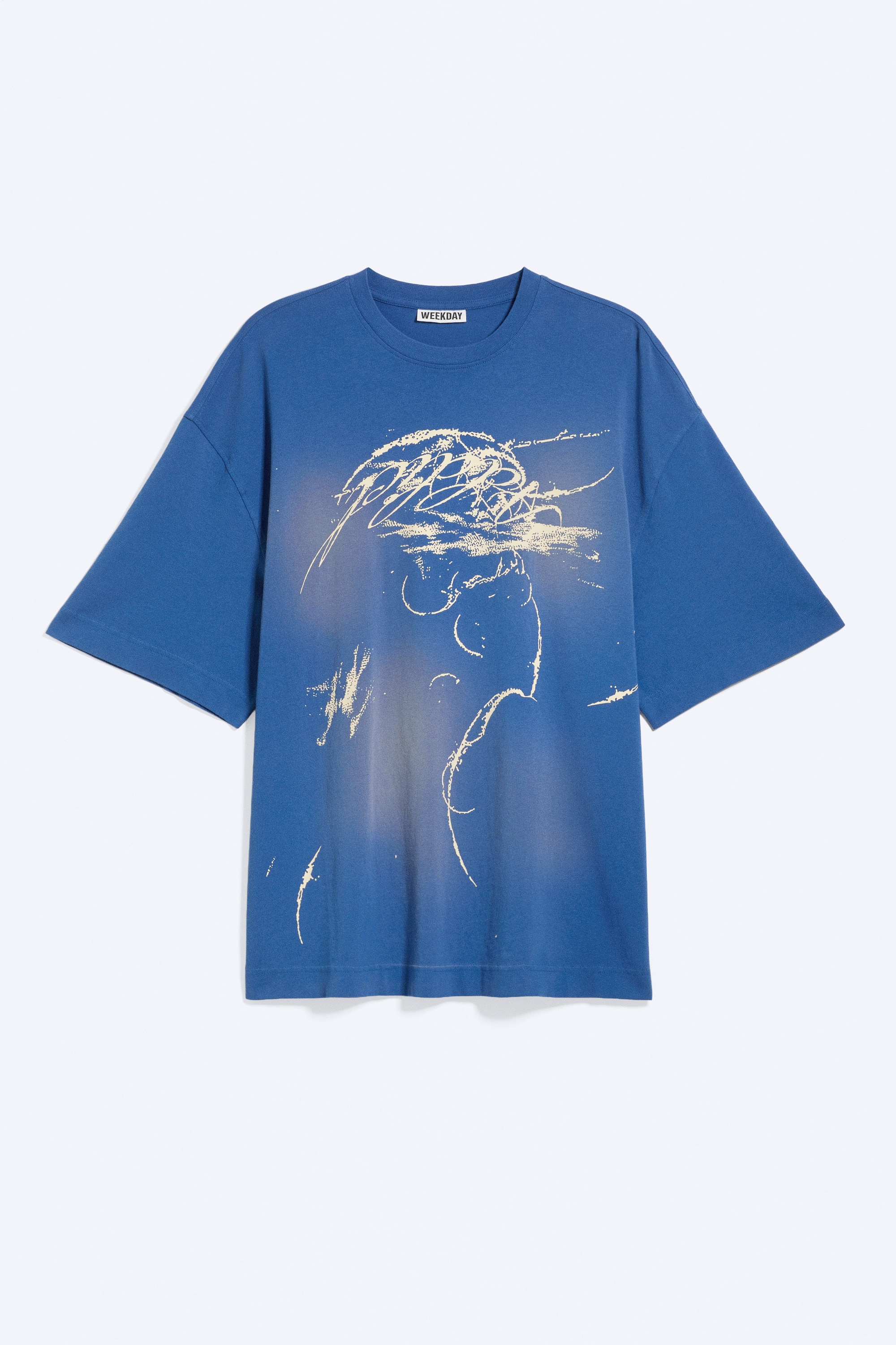 T-shirt oversize stampata - Blu