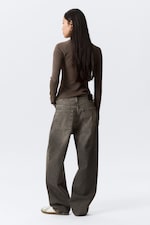 Redondo Black - Schwarz - Galaxy Mid Waist Loose Straight Leg Jeans - 5