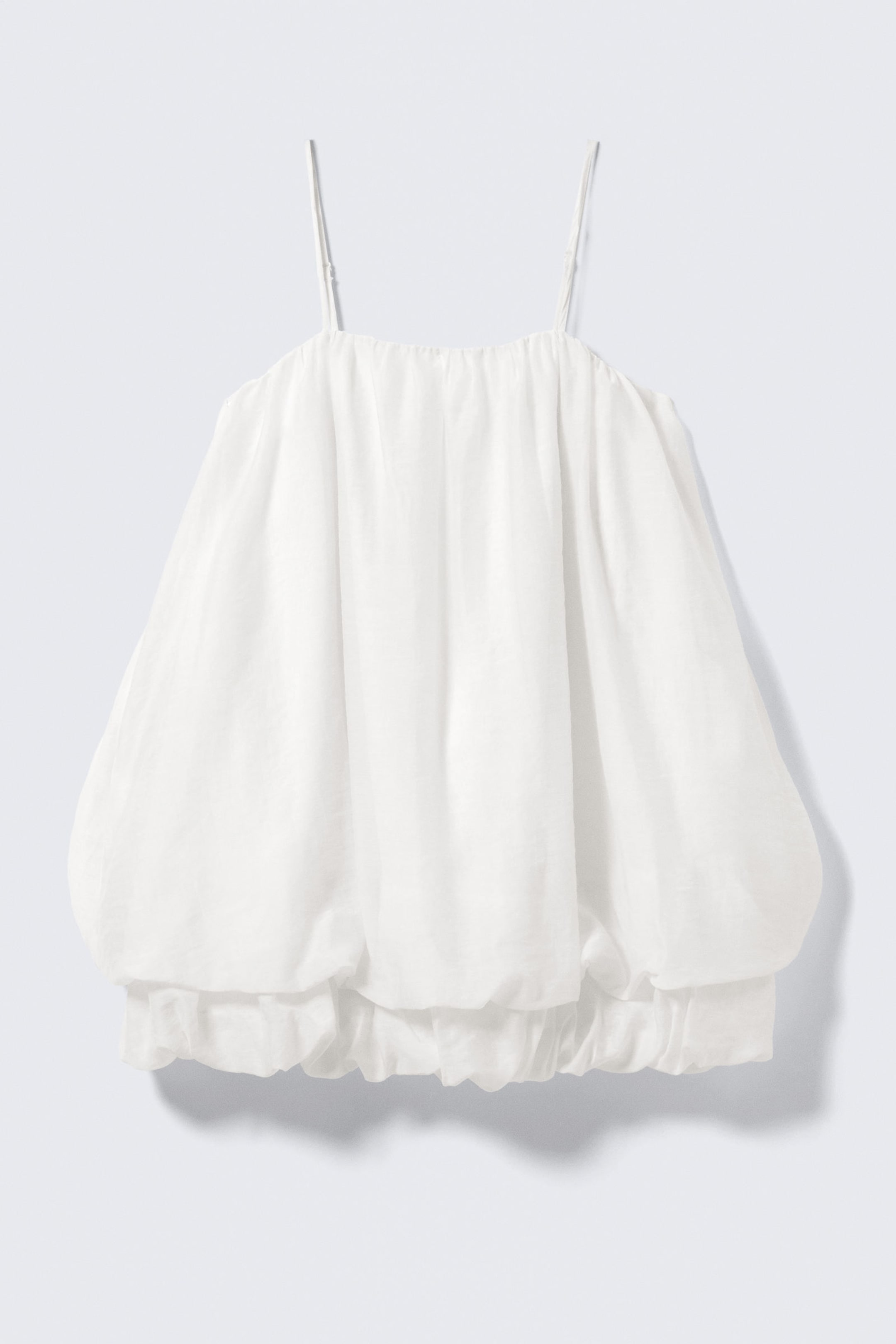 White - Sleeveless Balloon Mini Dress - 4