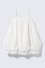 White - Sleeveless Balloon Mini Dress - 4