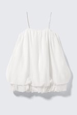 Weiß - Ärmelloses Ballon-Minikleid - 0
