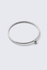 Silver - Diamond-Shaped Metal Stone Bracelet - 0