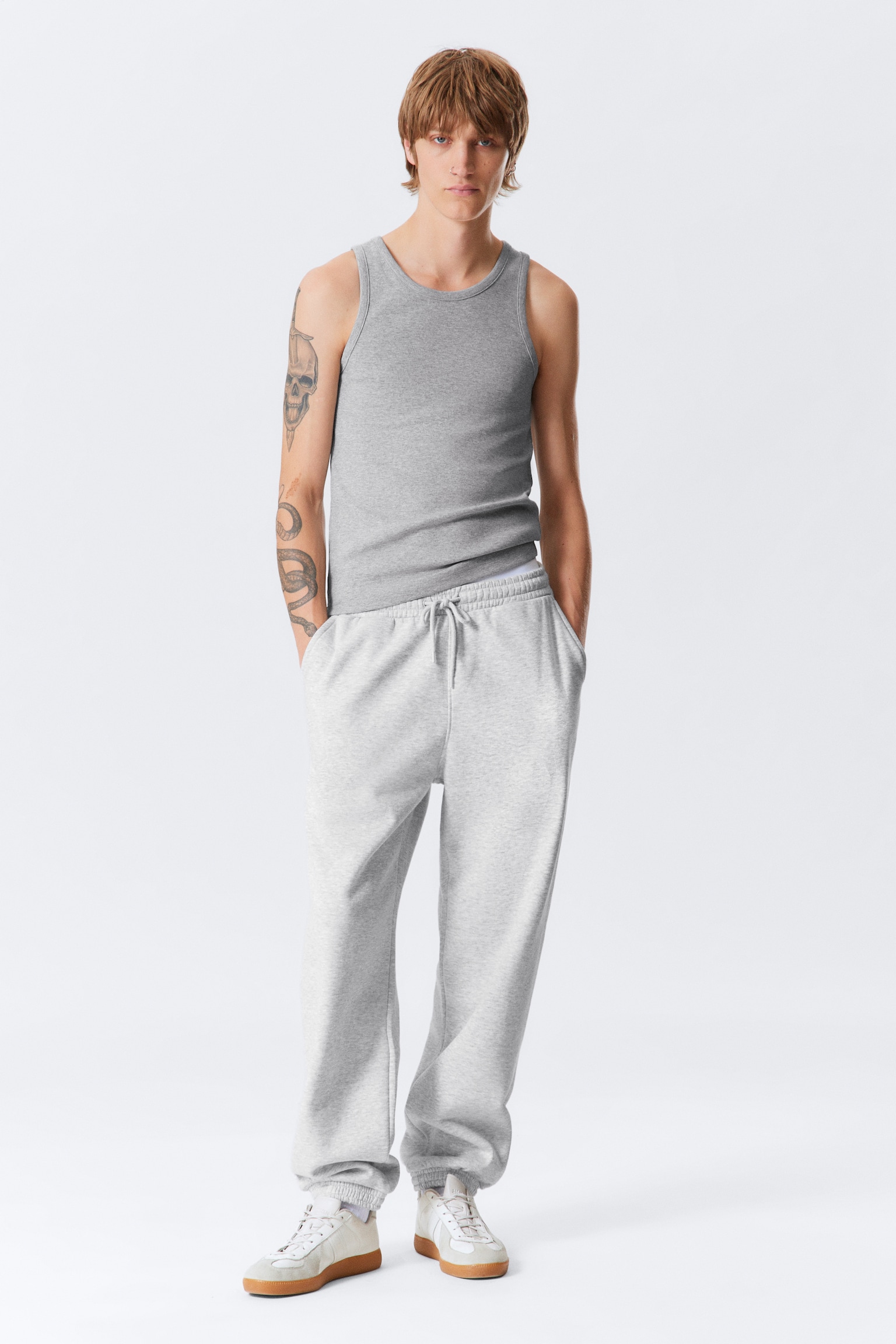 Calças de fato de treino padrão - Cinzento claro - 1
