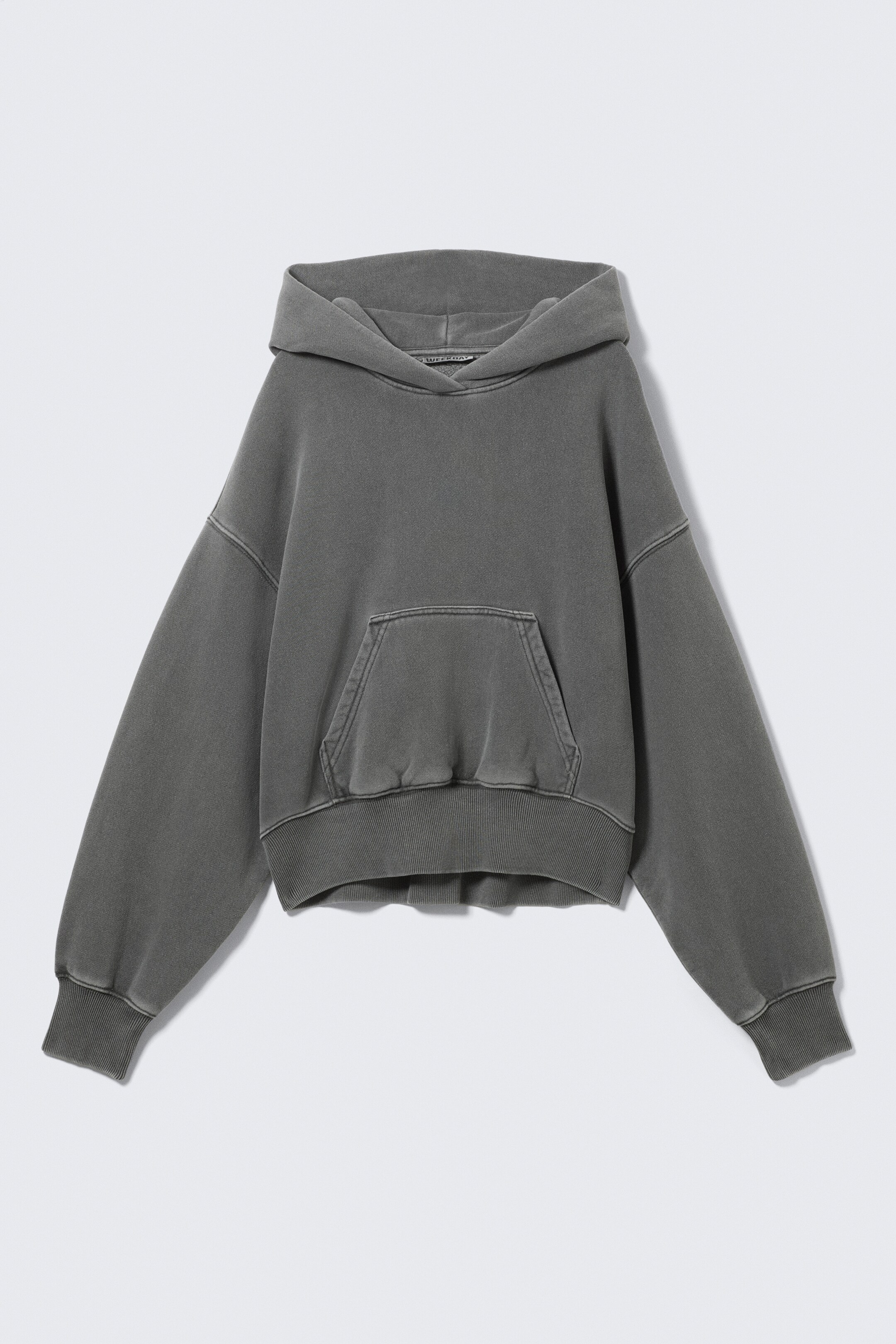 Ingrandisci l'immagine: Boxy Cotton Fleece Hoodie - Washed Dark Grey - DONNA | H&M CH 6