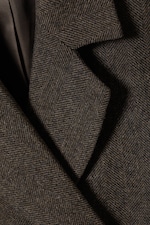Brown/Grey - Wool-Blend Herringbone Blazer - 1