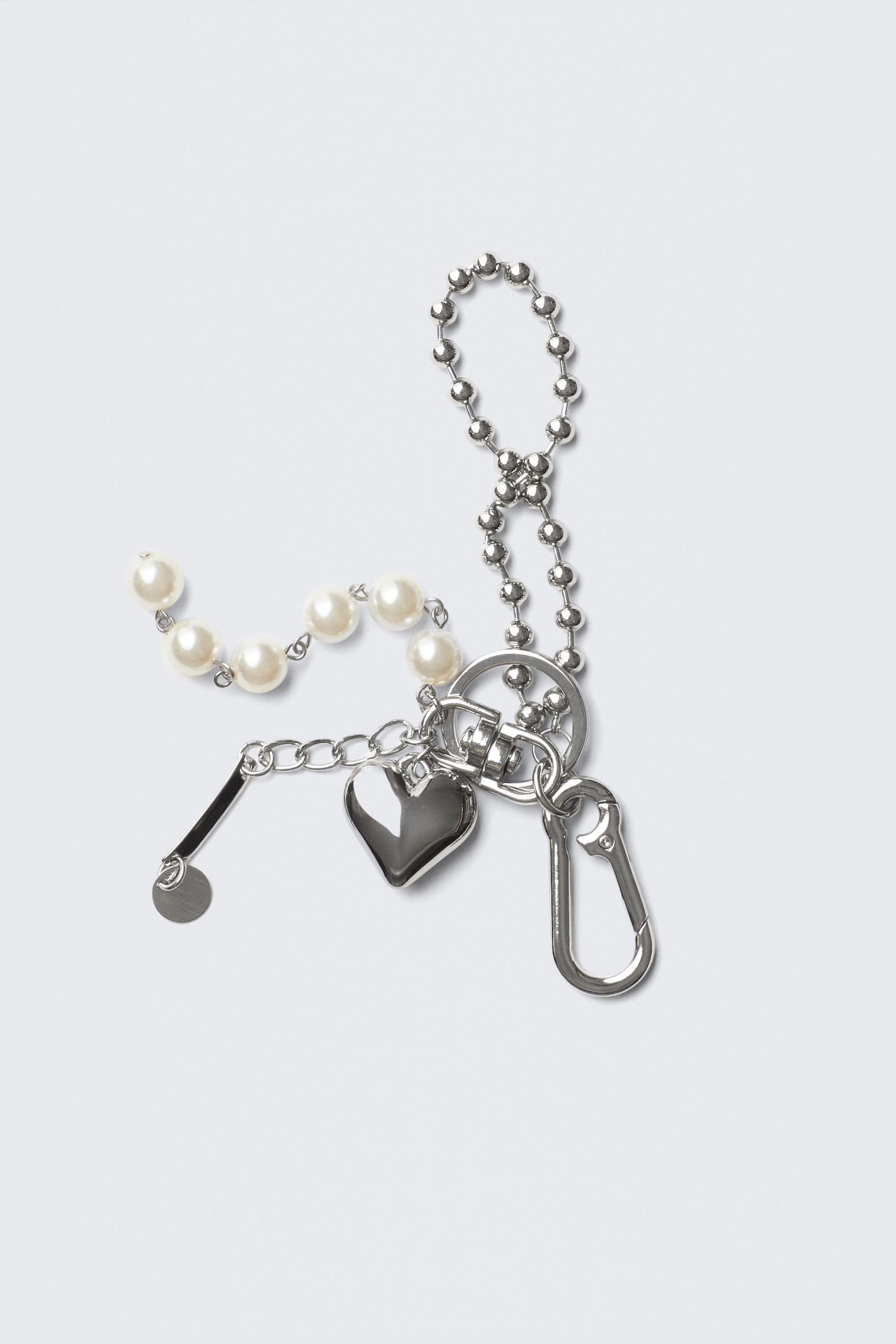Metal/Pearls - Multi-Charm Keyring - 2