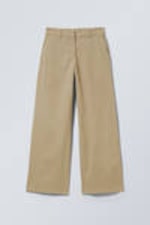Dusty Beige - Low Loose Chino Trousers - 0
