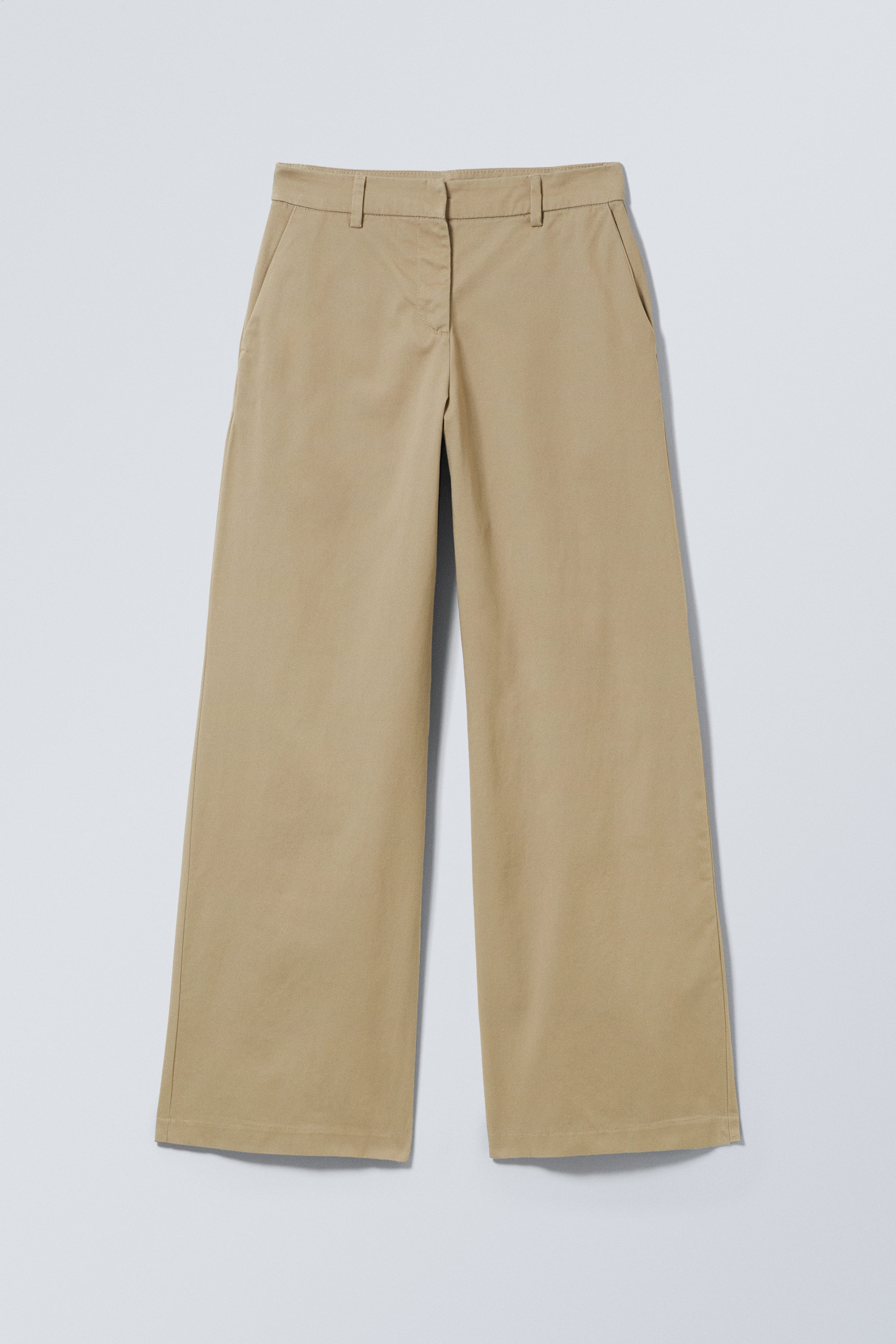 Dusty Beige - Low Loose Chino Trousers - 0