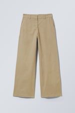 Dusty Beige - Low Loose Chino Trousers - 0